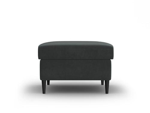 Cosmopolitan Design Poef Kyoto flueel donkergrijs - 70x70x45cm