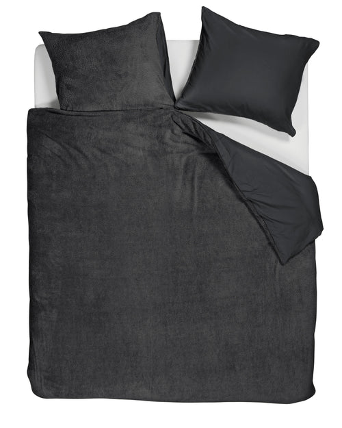 Ambiante Plush Teddy dekbedovertrek - Tweepersoons - 200x200/220 - Antraciet