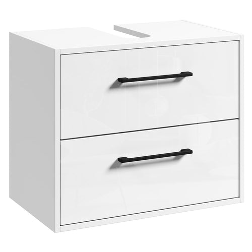 Badplaats Wastafelkast Florence 60 x 35 x 47 cm – Hoogglans Wit – Onderkast met Uitsparing