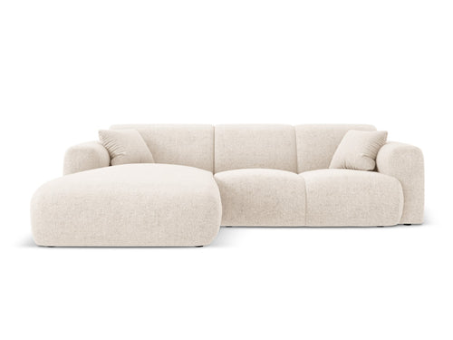 Cosmopolitan Design linker hoekbank Nolio 4-zits, chenille, lichtbeige - 170x260x72cm