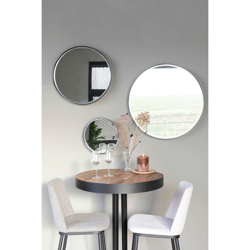 Housecraft Living  Raj Spiegel/ Wandspiegel/ Badkamerspiegel Rond Metaal 75x75 cm Zwart - vtwonen shop