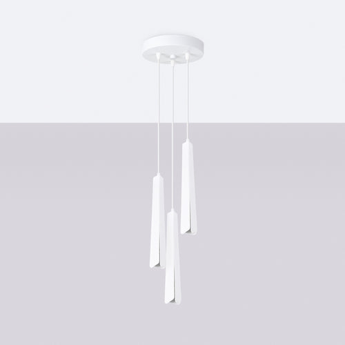 Sollux Lighting Hanglamp PRYSM 3P wit - 19,5x19,5x120cm