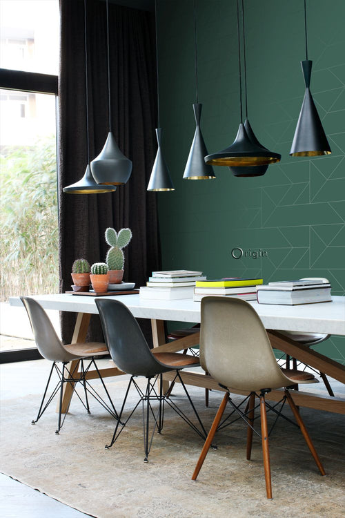 Origin Wallcoverings behang grafische lijnen donkergroen - 0,53 x 10,05 m - 347724 - vtwonen shop