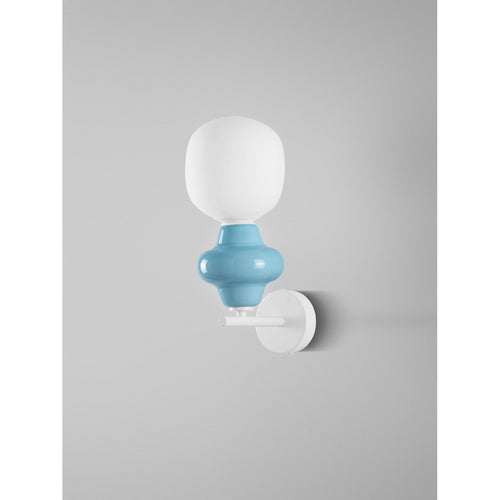 Nova Luce CLIO Bolvormige wandlampen blauw, mat wit E14 1x5W