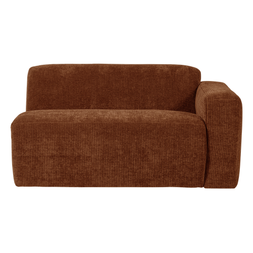 WOOOD 1,5-zits bank arm rechts Mojo Base - Rib - Roestbruin - 74x145x97