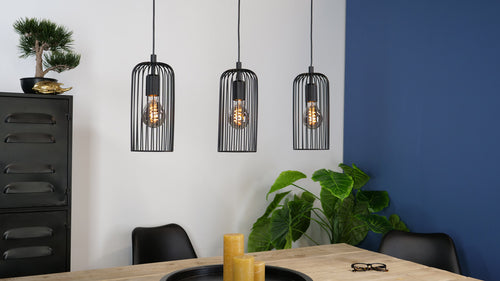 EGLO hanglamp Roccamena 1 - e27 - 73 cm - zwart