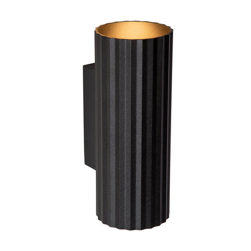 Atmooz wandlamp Ribble rond - zwart - 7 x 9 x H 18 cm - GU10
