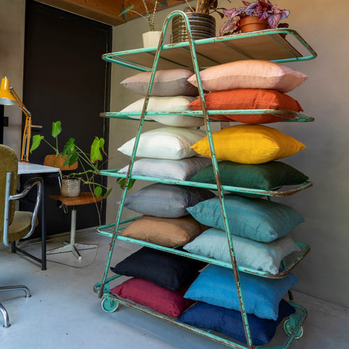 LINN - Sierkussen 45x45 cm - 100% linnen - effen kleur - Provincial Blue - lichtblauw