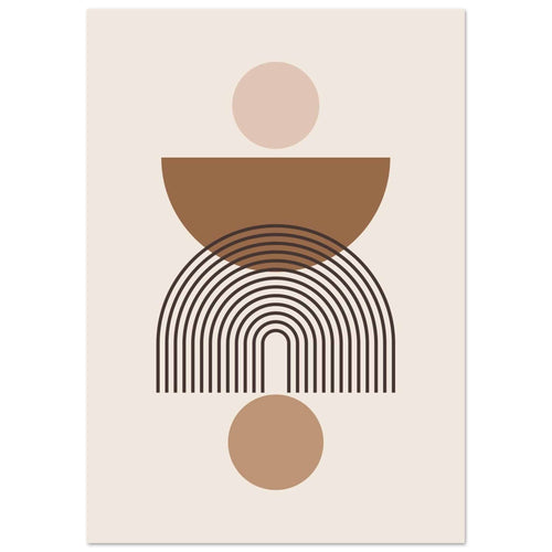 Artfulprints Poster Boho – Harmony shapes   - A4 21x29.7 cm - Grijs