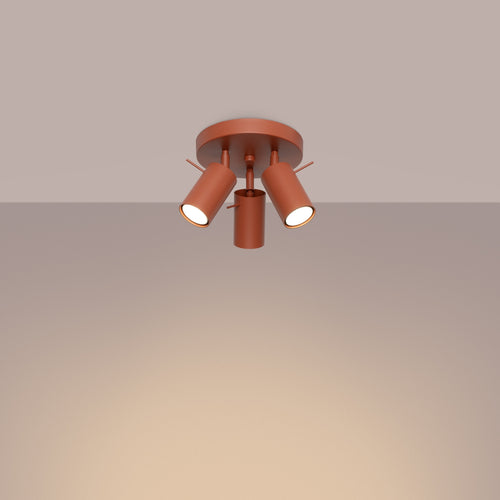 Sollux Lighting Plafondlamp RING 3P rood ochra - 19,5x19,5x18,5cm