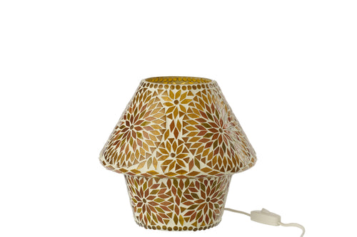 J-Line tafellamp Mozaïek - glas - bruin/donkeroranje - medium