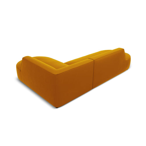 Cosmopolitan Design - Modulaire hoekbank rechts Siena 4-zits, flueel geel - 180x273x69cm