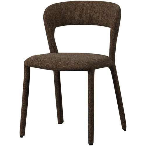 WOOOD eetkamerstoelen Noble - Polyester - Warm Bruin - Set van 2
