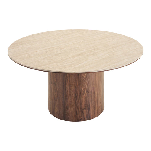 Artichok Dana houten eettafel met keramiek blad donkerbruin - Ø140 x 75 cm