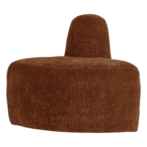 WOOOD eetbank hoek rond rugleuning Mojo Base - Rib - Roestbruin - 83x76x76