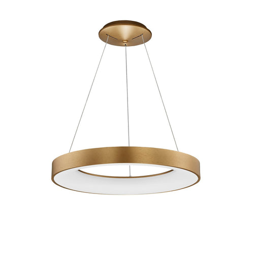 Merano Bancroft 60cm geïntegreerde LED hanglamp plafond geborsteld goud aluminium LED 50W 3250Lm 3000K
