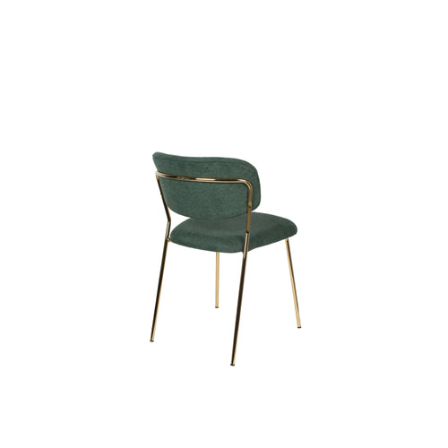 Housecraft Living Jolien Eetkamerstoelen Goud/ Donkergroen - Set van 2