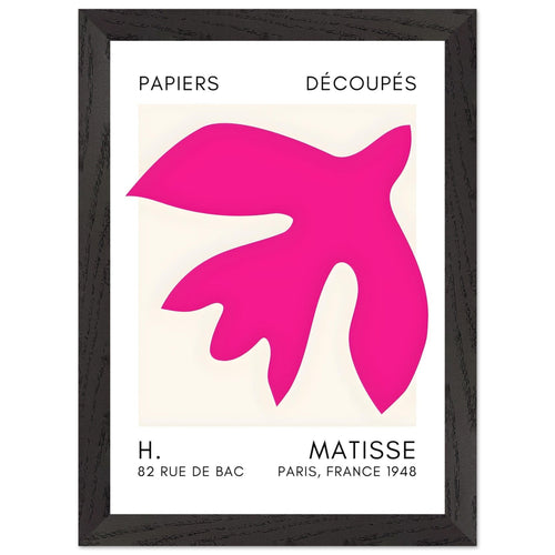 Artfulprints Poster met Lijst Matisse – Floating forms pink   - A4 21x29.7 cm - Roze
