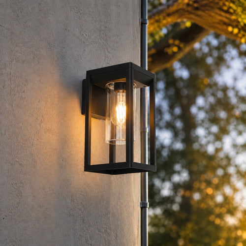 Searchlight buitenlamp Atlanta - 1 lichts - 16.5  x 27   cm - mat zwart