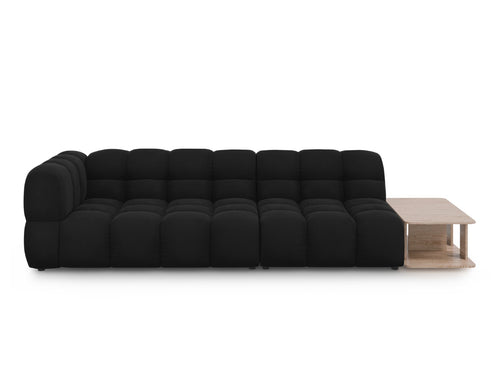 Cosmopolitan Design Rechte modulaire bank Sky 4-zits, flueel, zwart - 102x297x70cm
