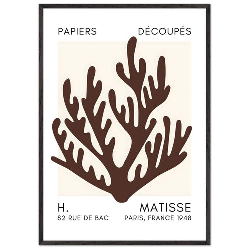 Artfulprints Poster met Lijst Matisse – Coral harmony brown   - 70x100 cm - Bruin