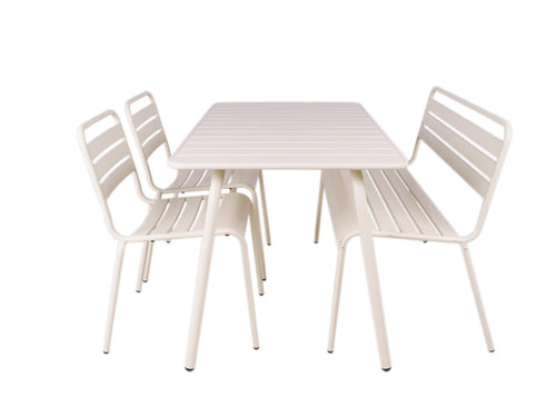 MaximaVida metalen tuinset Max ivoor 150 cm  1 tafel met 2 stoelen en 1 bank - vtwonen shop