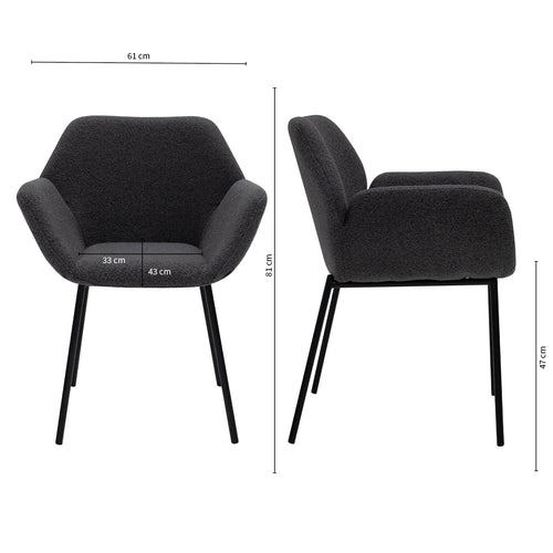 Kick eetkamerstoel Fitz - Donkergrijs - vtwonen shop