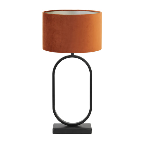 Light & Living tafellamp Jamiri/Velours - zwart, terra - 30x30x67cm - vtwonen shop