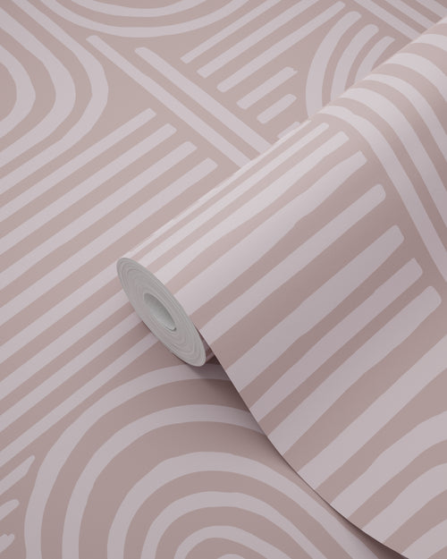 ESTAhome behang grafisch 3D motief licht mauve paars - 50 x 900 cm - 131488 - vtwonen shop