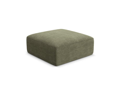 Cosmopolitan Design Poef Campi ribfluwelen mosgroen - 90x90x40cm