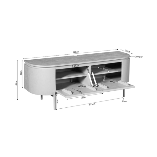 Starfurn - Tv meubel Excellent - Zwart - 35x120x30 cm