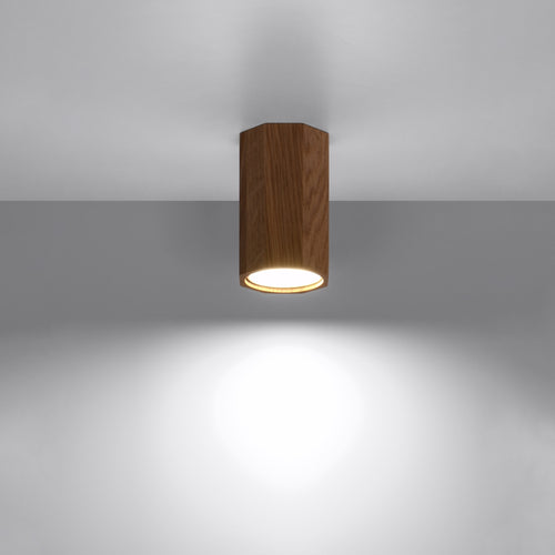 Sollux Lighting Plafondlamp ZEKE 10 eik - 6x6x10cm
