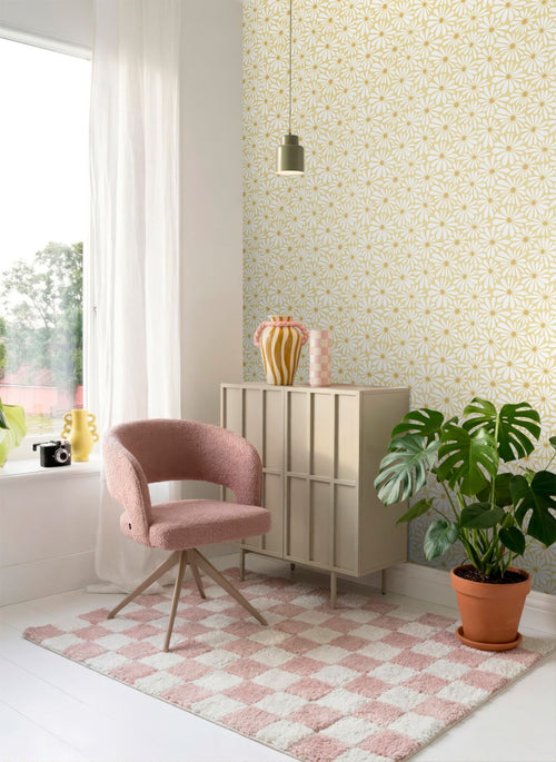 ESTAhome behang madeliefjes pastel geel - 0.53 x 10.05 m - 132006