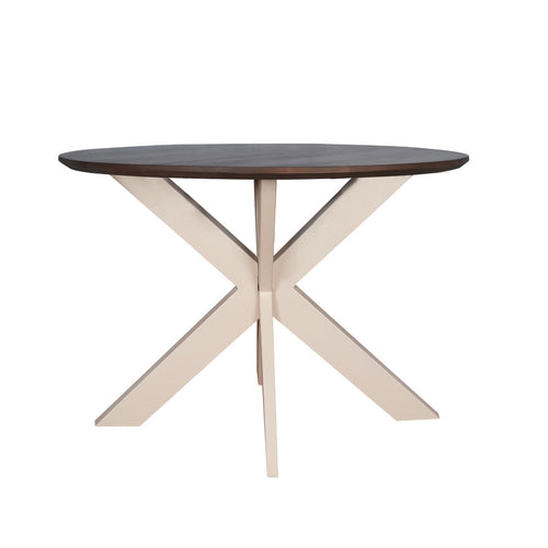 StarFurn Eettafel Madison - Rond Walnoot/Beige - 150x150x76cm
