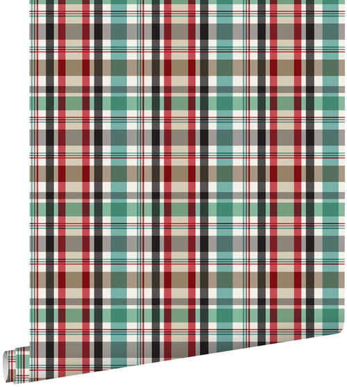 ESTAhome behang ruiten rood, groen en bruin - 53 cm x 10,05 m - 138817 - vtwonen shop