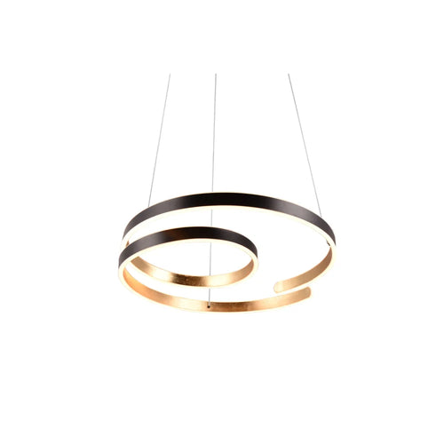 Trio Leuchten hanglamp Marnie - 1 lichts - 65  x 150   cm - zwart goud - vtwonen shop