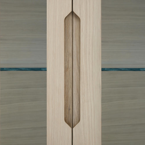 Furnhouse 4-deurs wandkast Kerteminde - Witte olie - MDF, Eikenfineer, Glas - 37x213x60