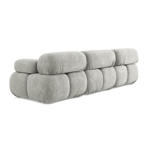 LaMiaSofa 3-zits bank Sanremo - chenille stof - lichtgrijs - 285x96x70