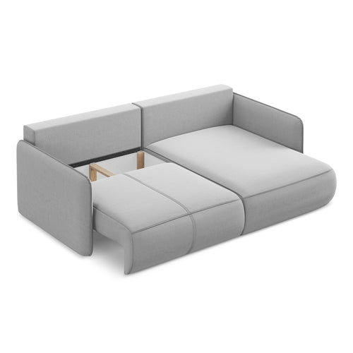 LaMiaSofa hoekbank rechts Palermo - velours - grijs - 207x148x86