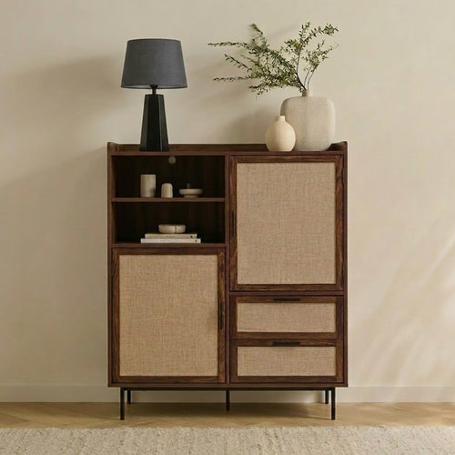 Calicosy - Hoge kast JETSON - Donker hout 100x39,5x120 cm