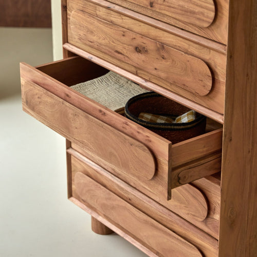 Tikamoon Opbergkist van massief acacia - Naturel