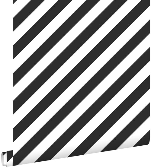 ESTAhome behang strepen zwart wit - 53 cm x 10.05 m - 139112