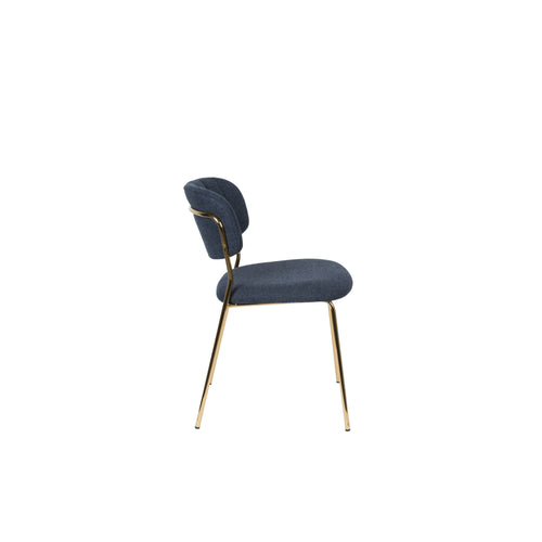 Housecraft Living Jolien Eetkamerstoelen Goud/ Donkerblauw - Set van 2 - vtwonen shop