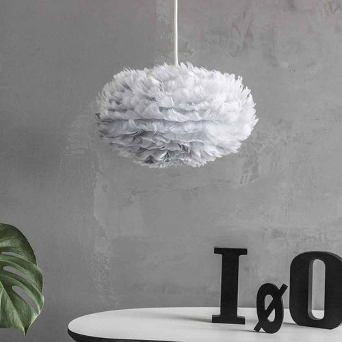 Umage Eos Mini hanglamp light grey - met koordset zwart - Ø 35 cm - vtwonen shop