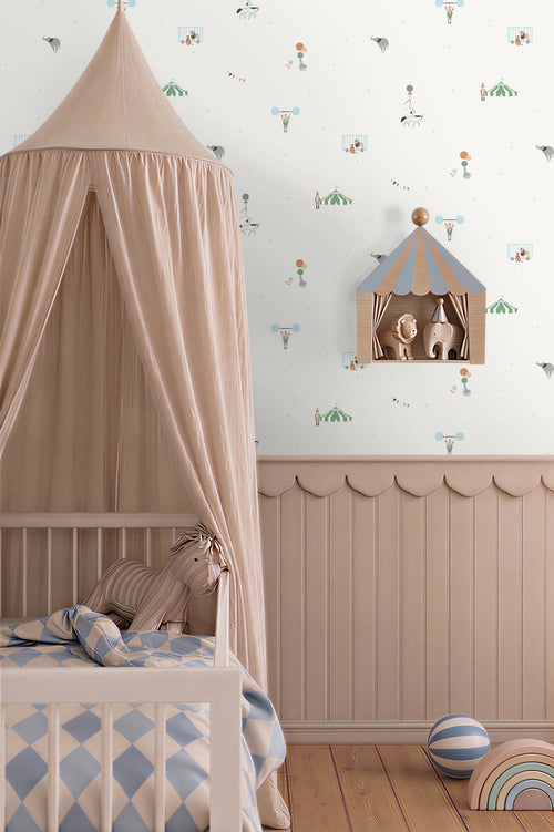 Sanders & Sanders behang circus figuren lichtbeige - 53 cm x 10 m - 640282