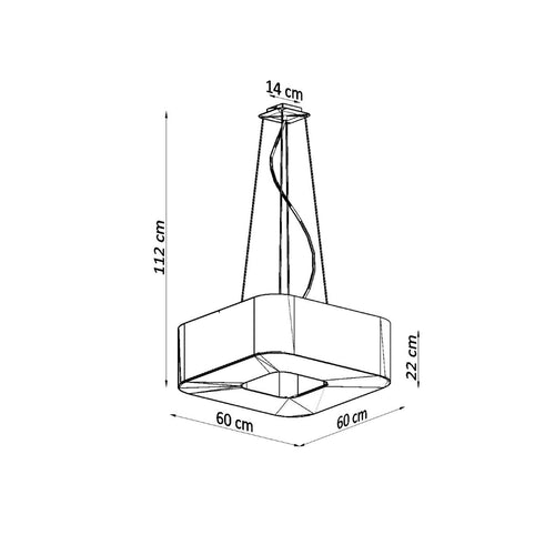 Sollux Lighting Kroonluchter URANO 60 zwart - 60x60x112cm