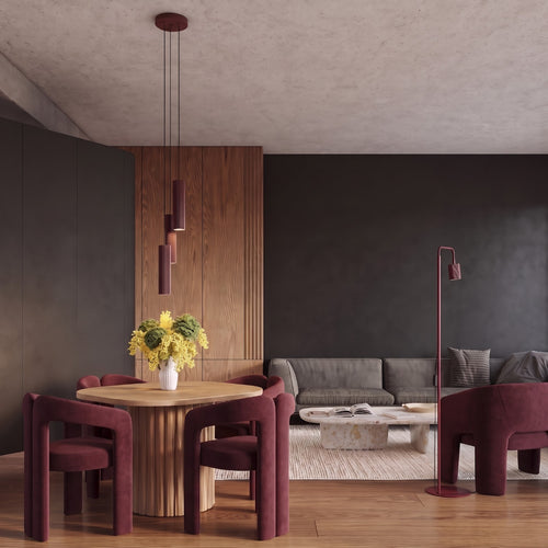 Sollux Lighting Vloerlamp RAYO 1 bordeaux - 30x30x160cm