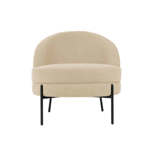 Leitmotiv stoel Noble Teddy Curl - beige - 75x73x73cm - vtwonen shop