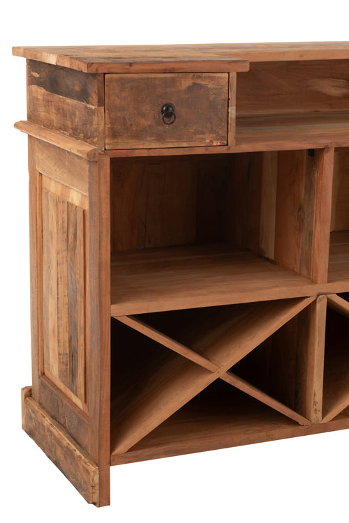 J-Line barkast 2 Lades - gerecycleerd hout - naturel