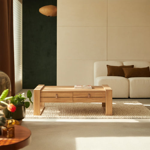 Tikamoon Minimalys - Massief teakhouten salontafel - Naturel